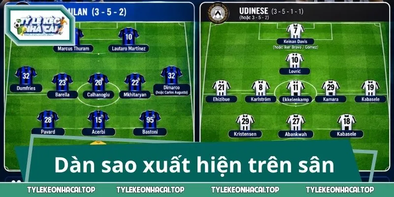 Dàn sao xuất hiện trên sân trong trận Inter Milan vs Udinese